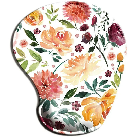 Ergonomic Floral Mouse Pad