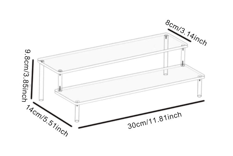 1-3 Tier Acrylic Display Storage Shelf, Display Rack