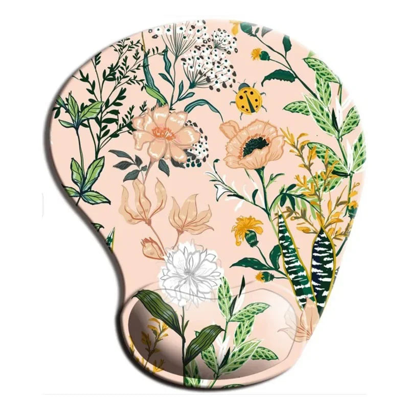 Ergonomic Floral Mouse Pad