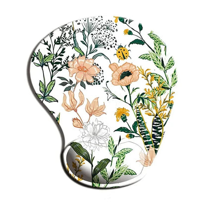 Ergonomic Floral Mouse Pad