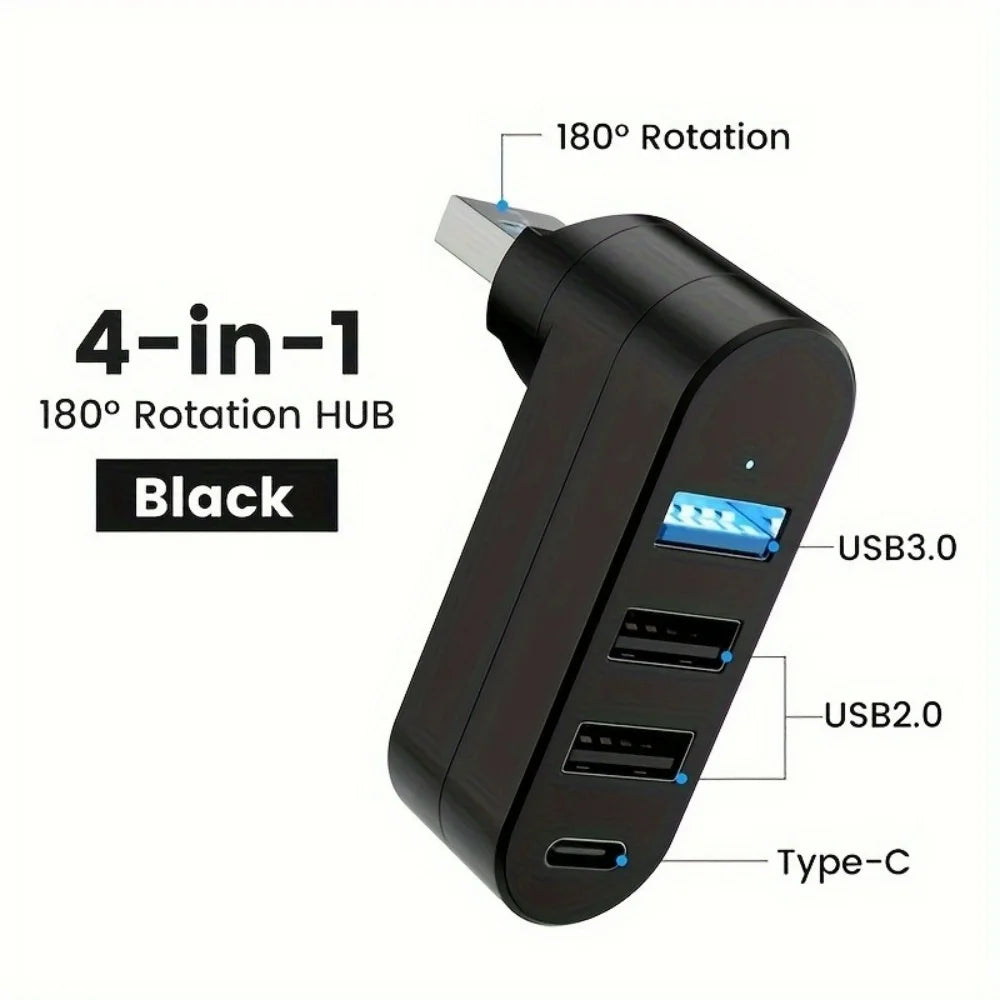 Rotatable USB Hub 3.0 Mini Splitter