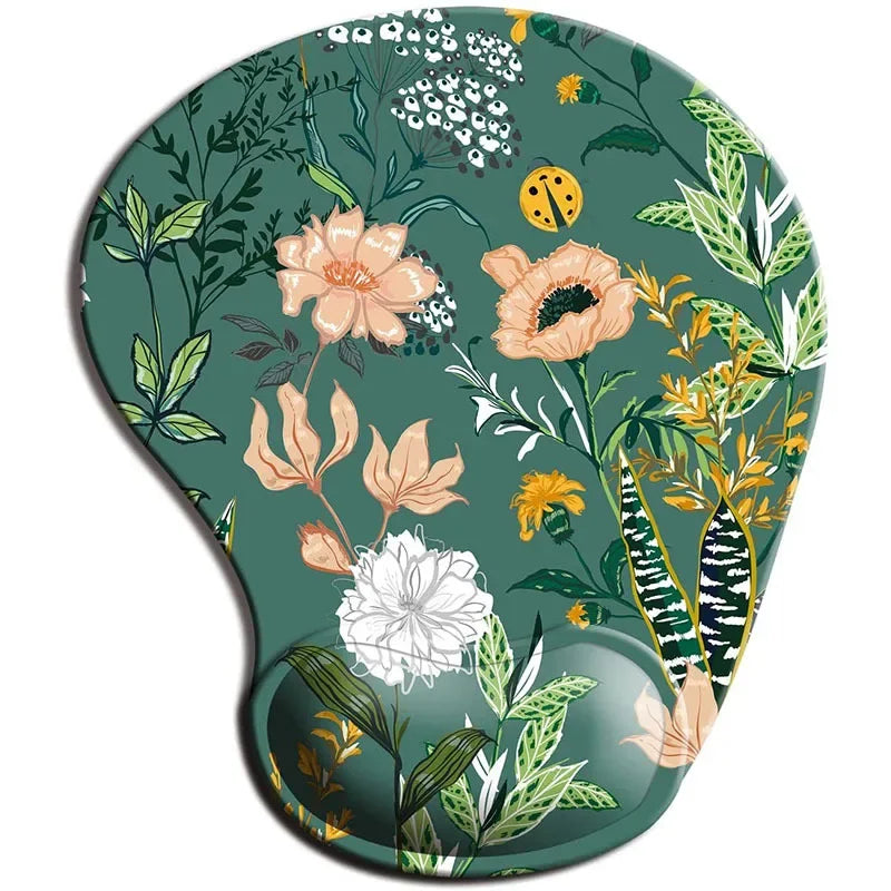 Ergonomic Floral Mouse Pad