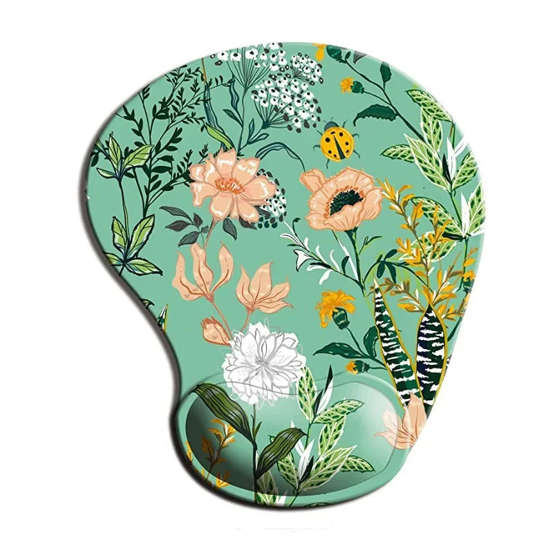 Ergonomic Floral Mouse Pad
