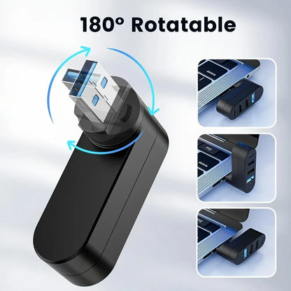 Rotatable USB Hub 3.0 Mini Splitter