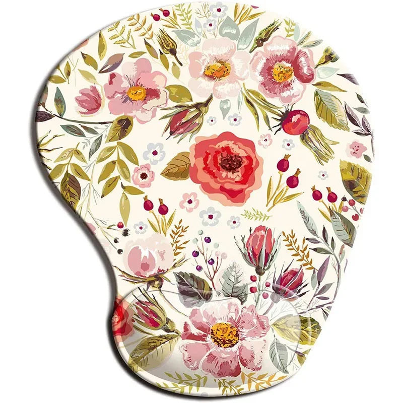 Ergonomic Floral Mouse Pad